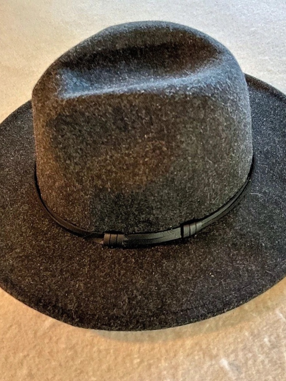 Goodfellow & Co Wide Brim Felt Fedora Hat Black Felt Hat LXL NWT